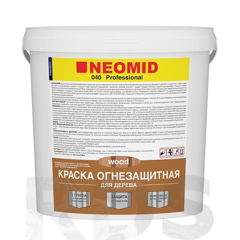 Neomid 25 кг, Краска огнезащитная для древесины (белая)