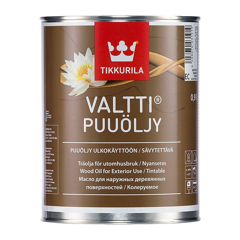 Купить Масло Tikkurila Valtti Puuoljy бесцветный 0.9 л