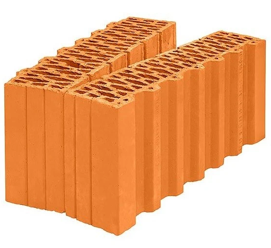 Блок керамический доборный M100 Wienerberger Porotherm 44 1/2 оранжевый 440х250х219 мм