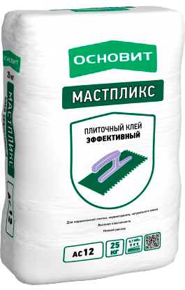 

Основит Мастпликс AC12 W, 25 кг, Клей для плитки белый