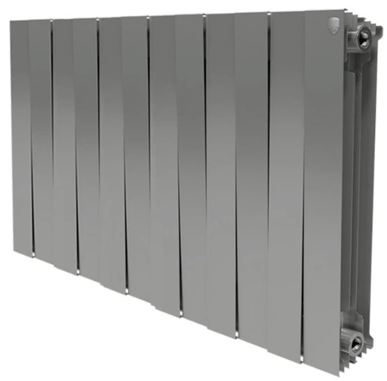 

Радиатор биметаллический Royal Thermo PianoForte 500 Silver Satin 12 секций, Серебристый