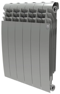 

Радиатор биметаллический Royal Thermo Biliner 500 Silver Satin 6 секций, Серебристый