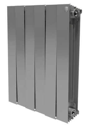 

Радиатор биметаллический Royal Thermo PianoForte 500 Silver Satin 6 секций, Серебристый