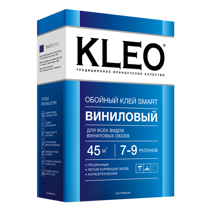 Kleo Smart 150 г, Обойный клей для виниловых обоев,