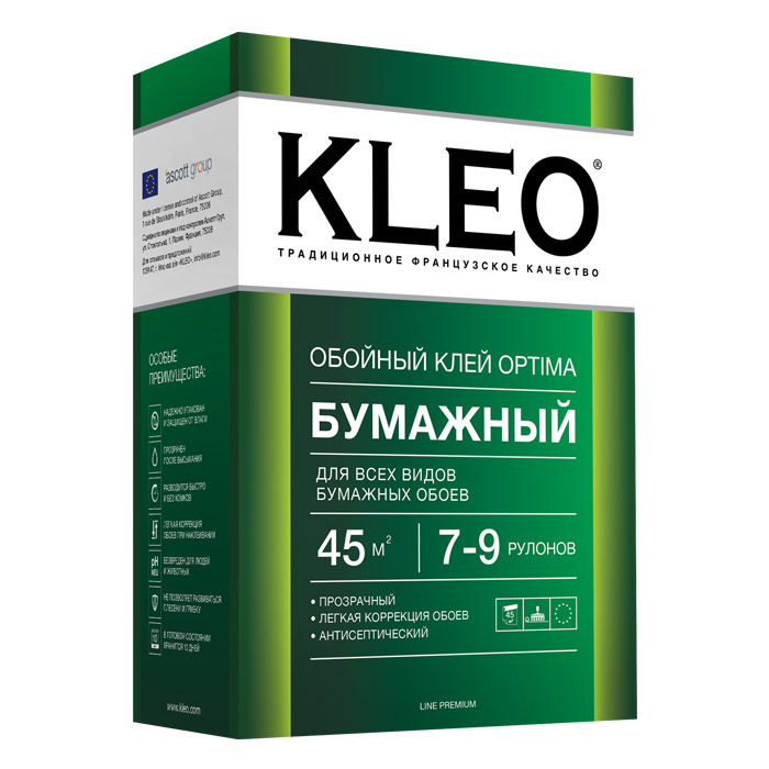 Kleo Optima 120 г, Обойный клей для бумажных обоев,