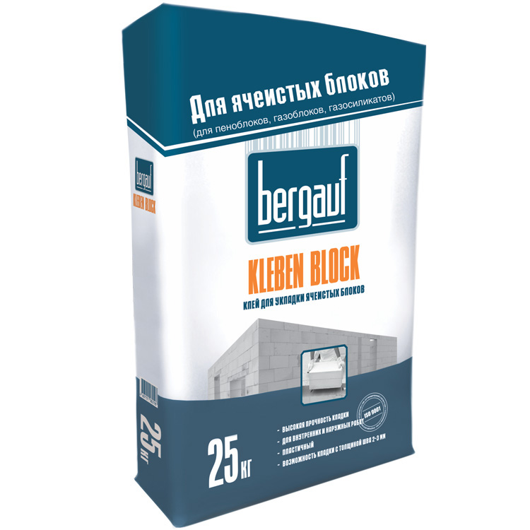 Bergauf Kleben Block, 25 кг, Смесь монтажно-кладочная