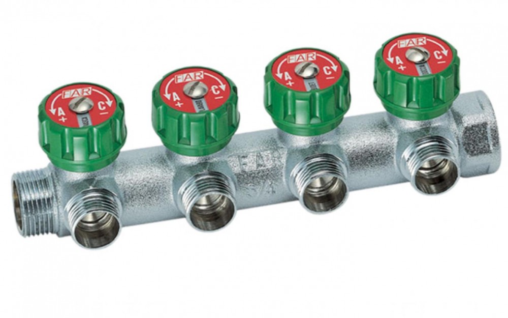 

Коллектор проходной Far с 4 отводами 3/4″ М24х19