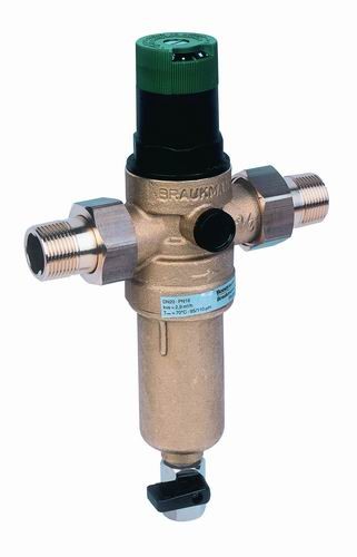 Купить Фильтр тонкой очистки Honeywell FK06-1/2″-AAM для горячей воды 100 мкм с промывочным краном и редуктором давления