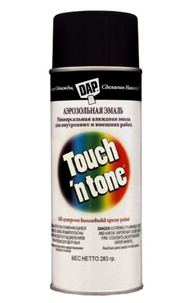 Dap Touch'n Tone 283 мл, Эмаль аэрозольная универсальная (черная)
