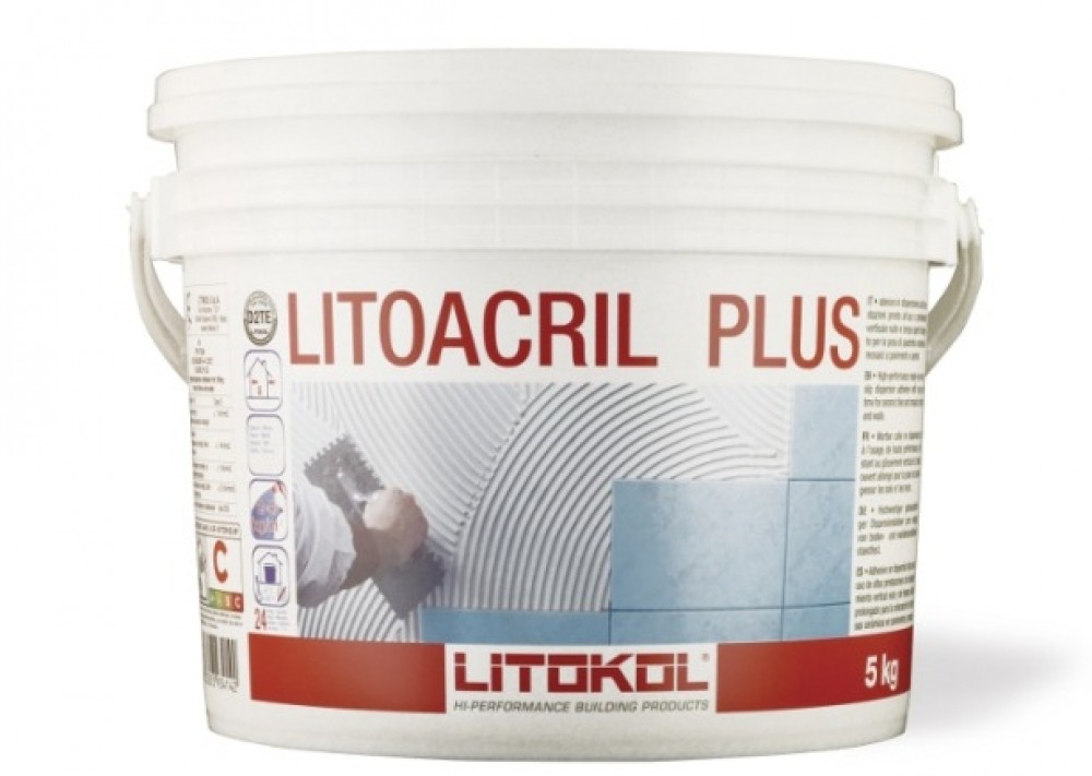 

Litokol Litoacril Plus, 5 кг, Клей для плитки дисперсионный