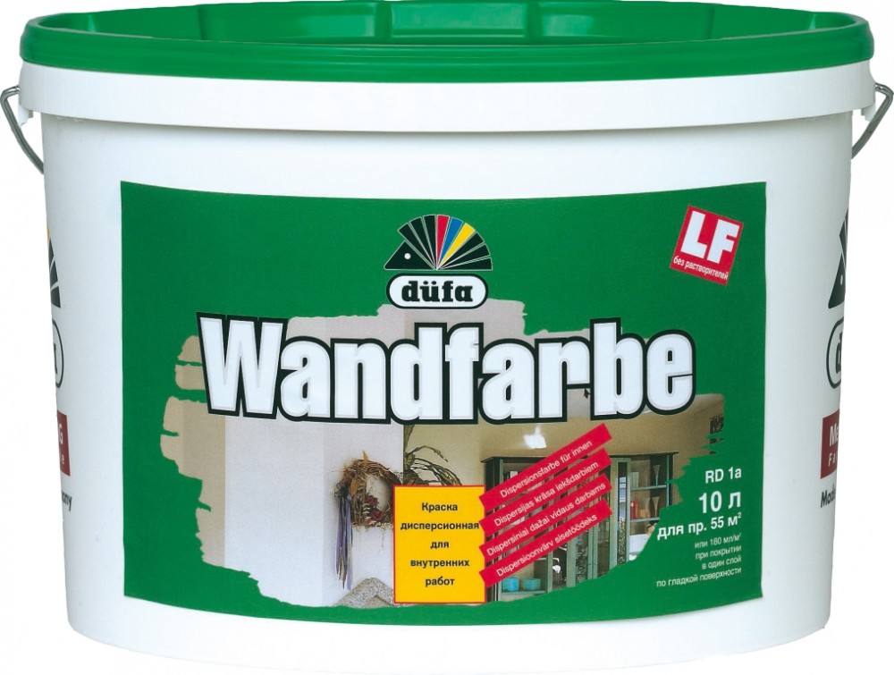 

Dufa Wandfarbe 5 л, Краска интерьерная дисперсионная (белая), Белый