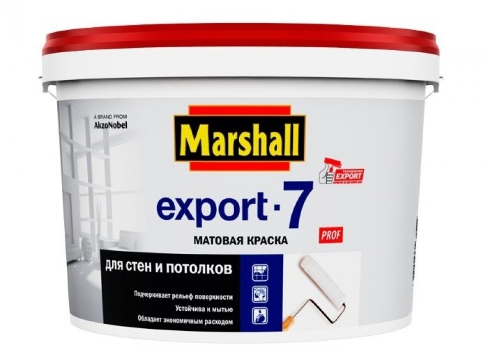 

Marshall Export-7 9 л, Краска интерьерная латексная (белая), Белый