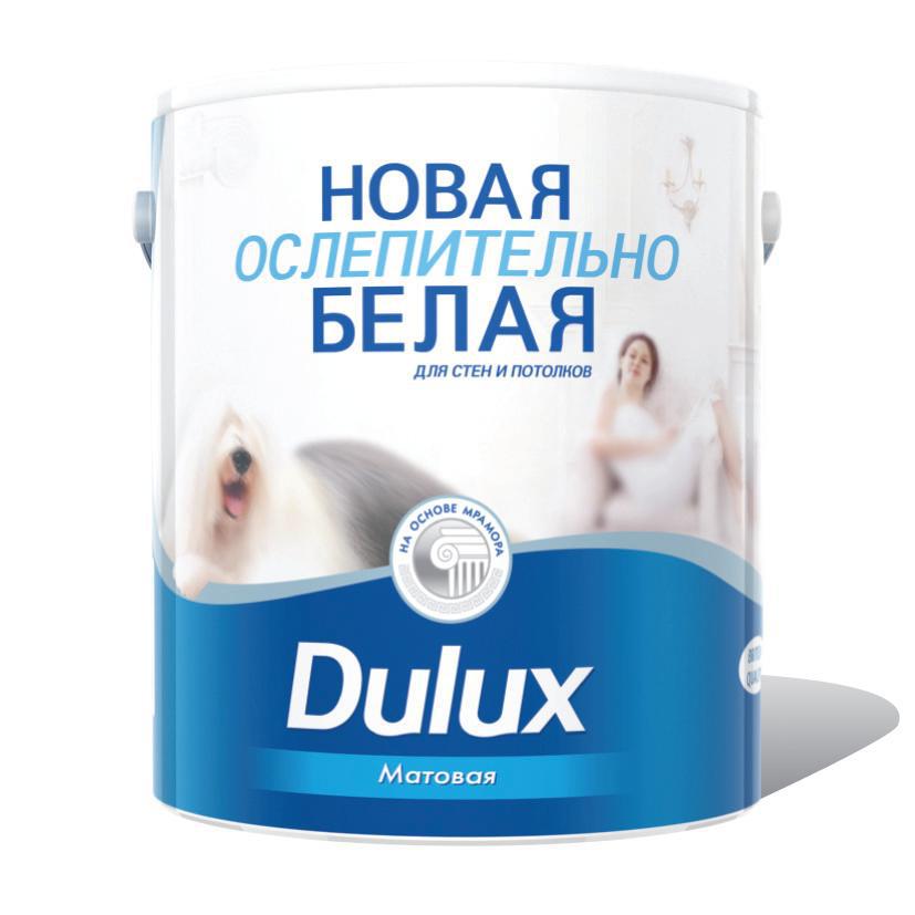 

Dulux 5 л, Краска интерьерная латексная (ослепительно белая), Белый