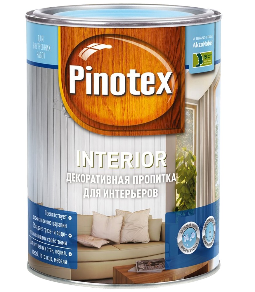 

Pinotex Interior, 2.7 л, Пропитка деревозащитная прозрачная, Прозрачный