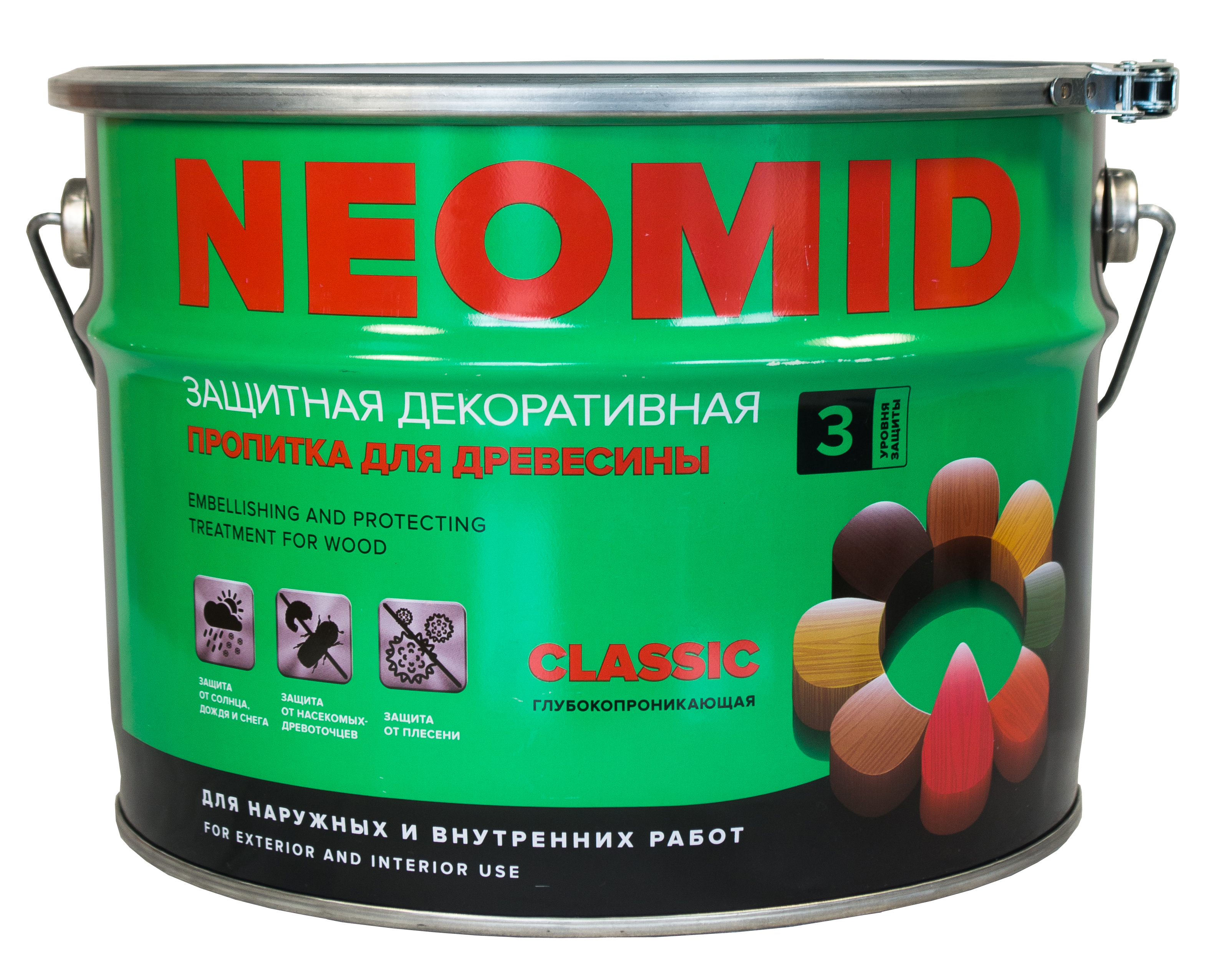 

Neomid, 2.7 л, Пропитка деревозащитная глубокопроникающая, Прозрачный