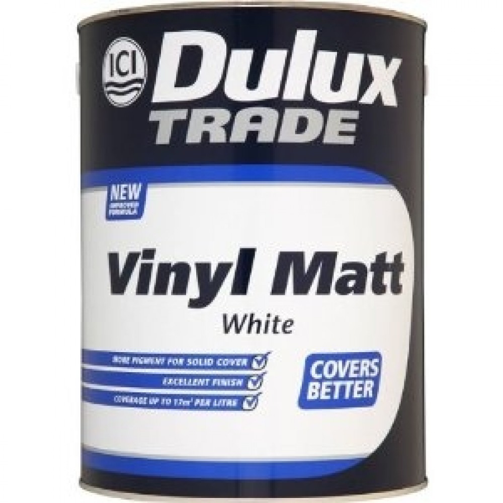

Dulux Vinyl Matt 5 л, Краска интерьерная латексная (белая), Белый