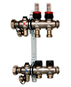 

Гребенка для напольного отопления c ротаметрами Oventrop Multidis SF на 2 контура