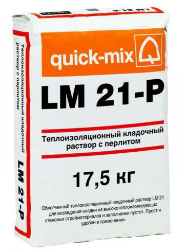 Раствор Quick-Mix LM 21-P, 17.5 кг кладочный