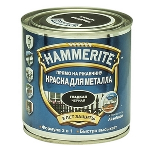Краска по металлу Hammerite чёрная полумат 0.75 л 6шт/уп