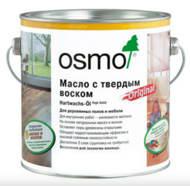 Купить Масло с твердым воском Osmo Hartwachs-Ol 3032 бесцветное 0.75 л