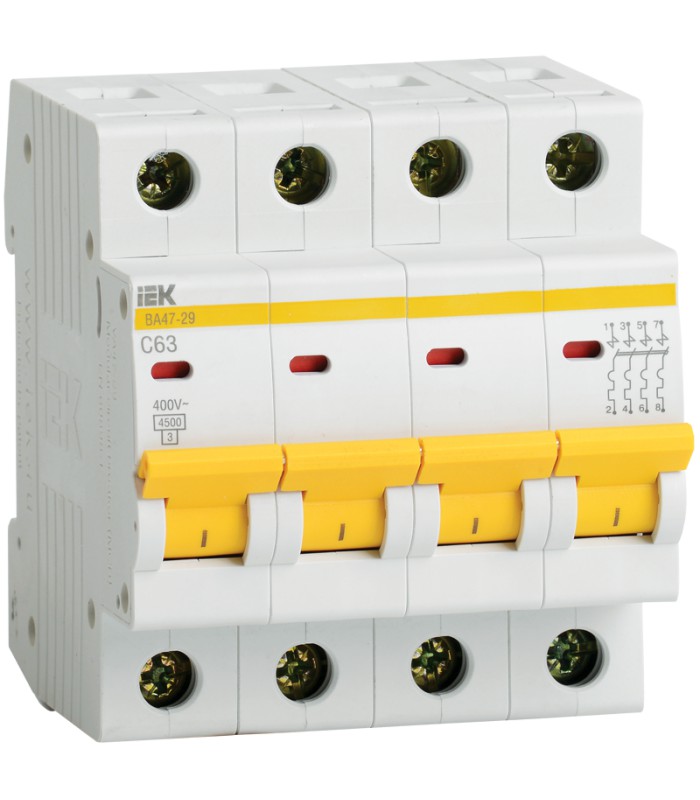 

4P IEK ВА47-29, 6А, C, Выключатель автоматический