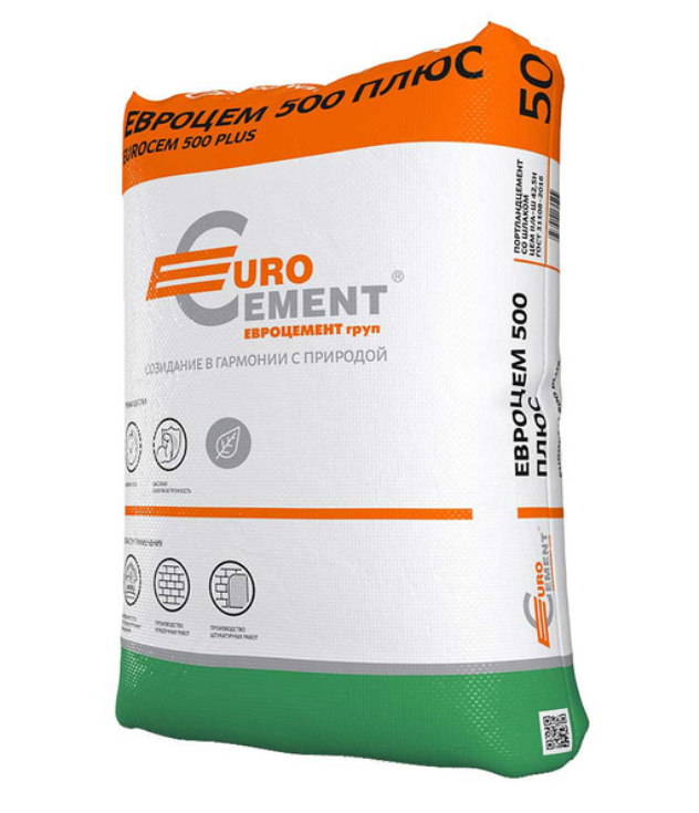 Купить Цемент Евроцемент М500 Д20 ЦЕМ II А-Ш серый 50 кг