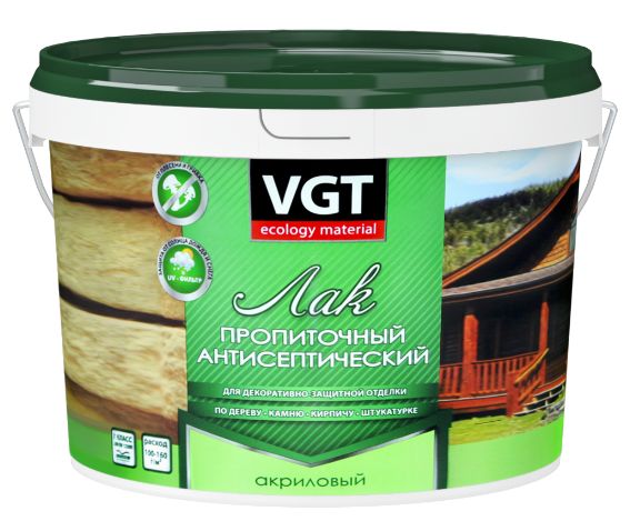 VGT, 0.9 кг, Лак акриловый пропиточный антисептический вишня
