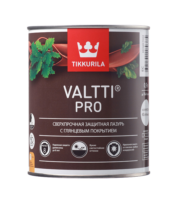 

Антисептик Tikkurila Valtti Pro декоративный для дерева бесцветный 0.9 л