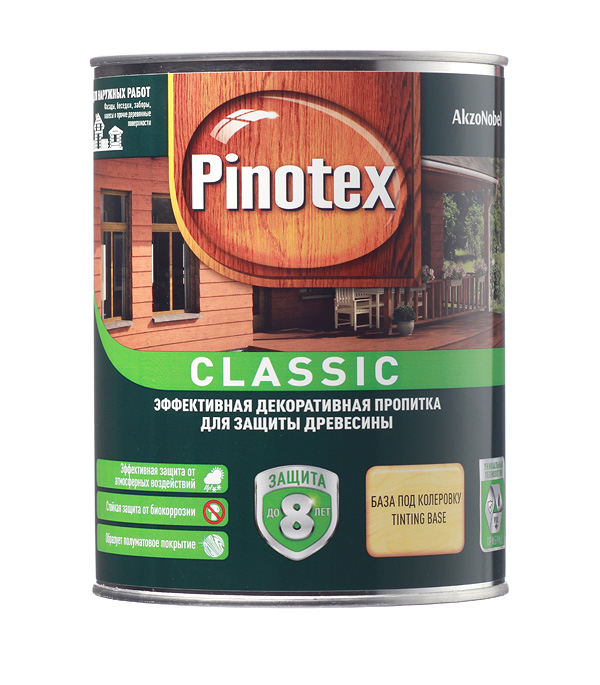 

Антисептик Pinotex Classic декоративный для дерева бесцветный 1 л