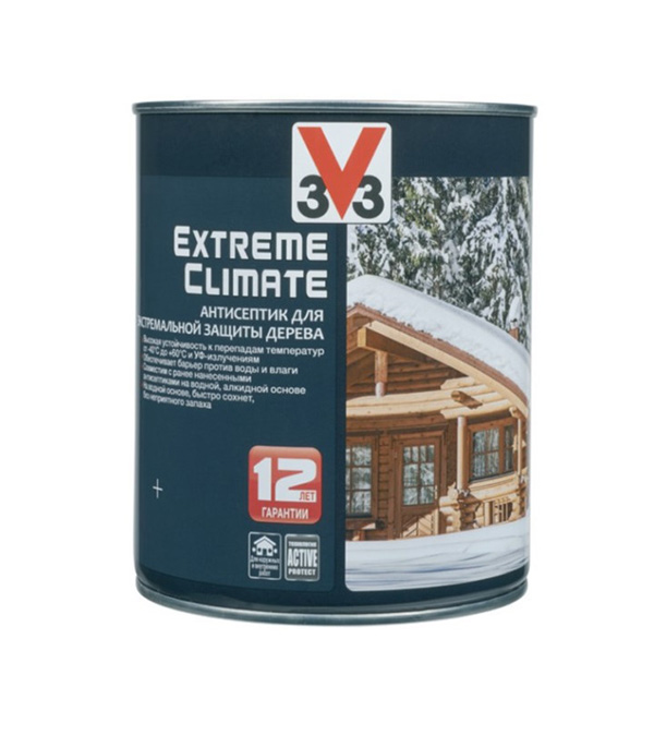 

Антисептик V33 Extreme Climate декоративный для дерева жемчужно-белый 0.9 л