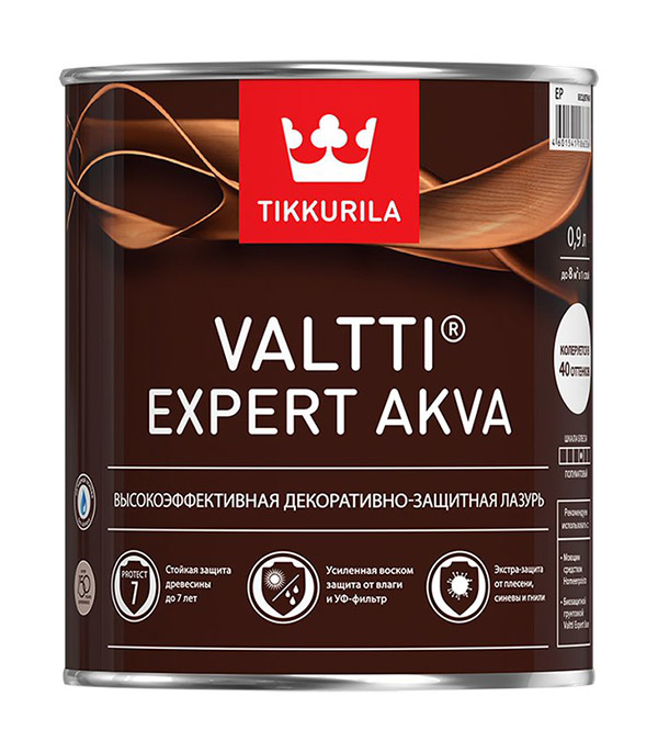

Антисептик Tikkurila Valtti Expert Akva декоративный для дерева орегон 0.9 л