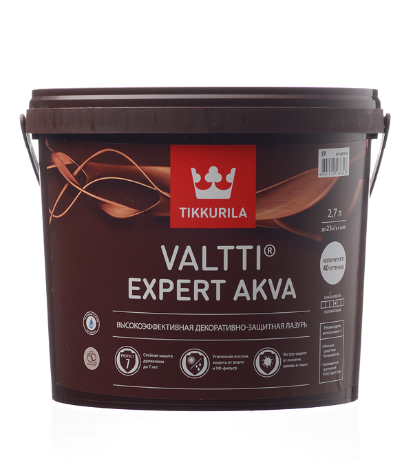Купить Антисептик Tikkurila Valtti Expert Akva декоративный для дерева бесцветный 2.7 л