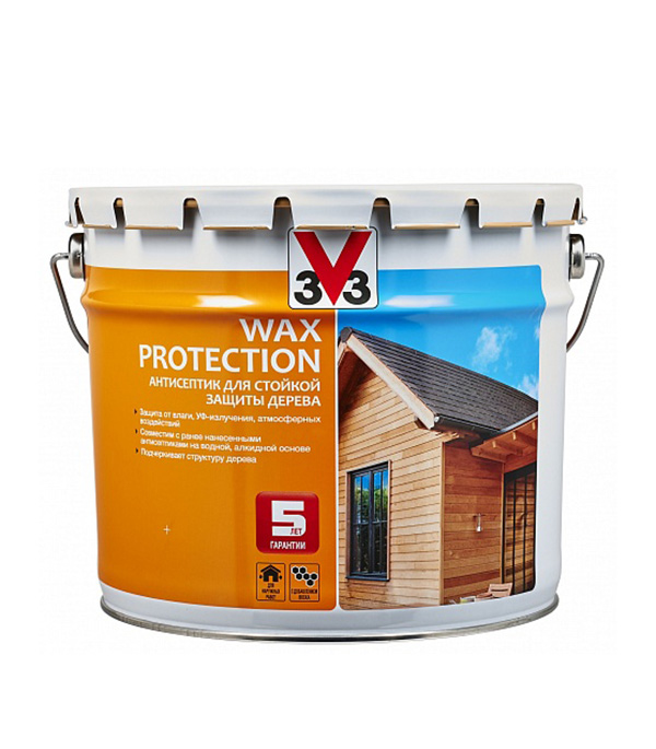 

Антисептик V33 Wax Protection декоративный для дерева золотой дуб 9 л