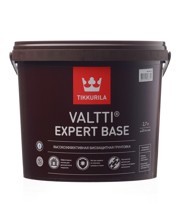 Купить Антисептик Tikkurila Valtti Expert Base грунтовочный для дерева бесцветный 2.7 л