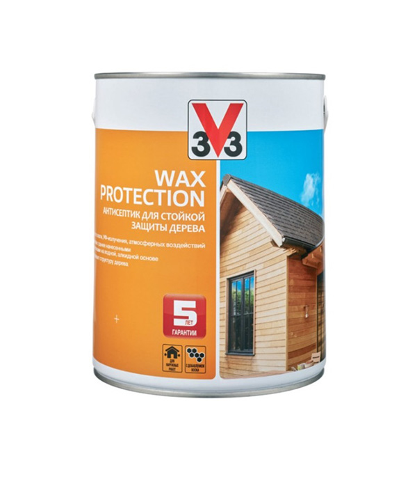 

Антисептик V33 Wax Protection декоративный для дерева сосна 0.9 л