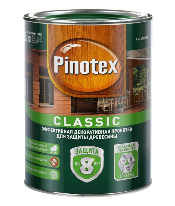 

Антисептик Pinotex Classic декоративный для дерева светлый дуб 1 л