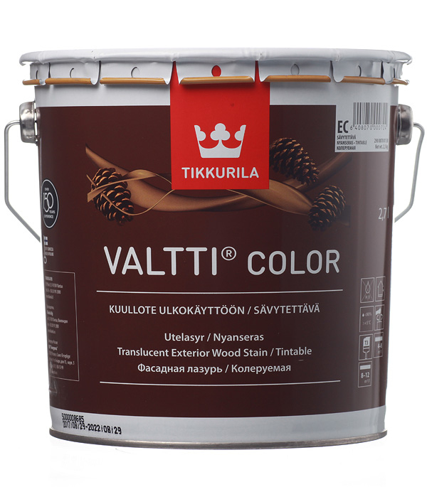 

Антисептик Tikkurila Valtti Color декоративный для дерева бесцветный 2.7 л