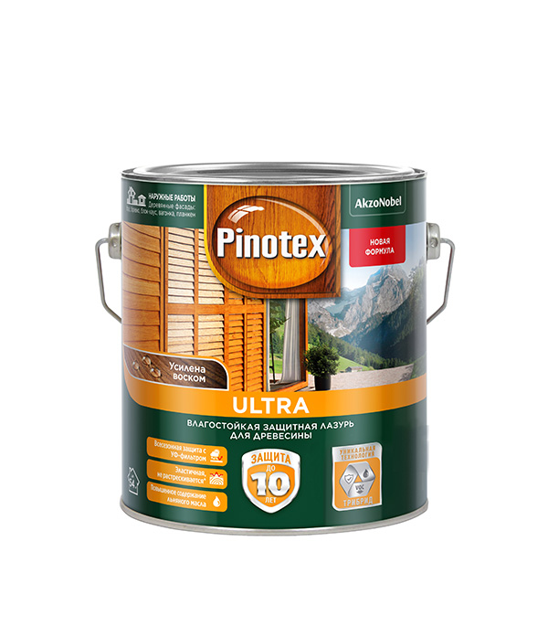 

Антисептик Pinotex Ultra декоративный для дерева тик 2.7 л