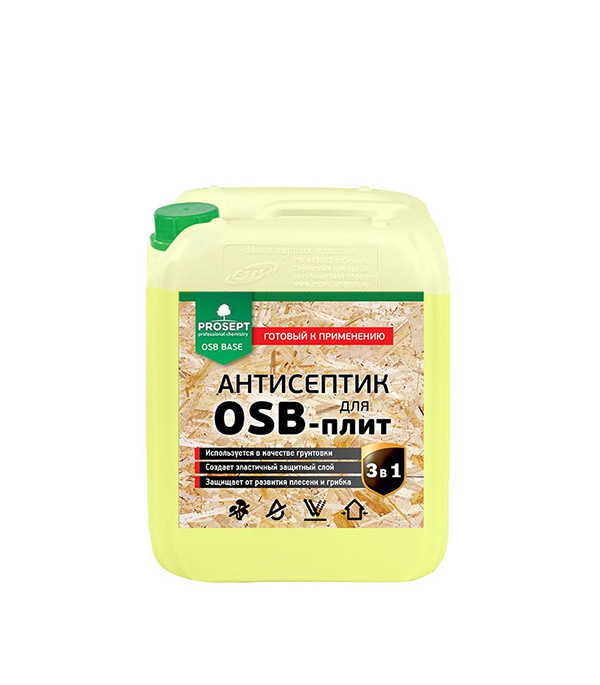 

Антисептик Prosept Для OSB-плит для дерева 5 л, Желтый