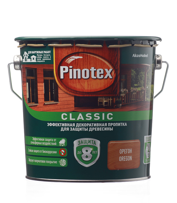 Купить Антисептик Pinotex Classic декоративный для дерева орегон 2.7 л