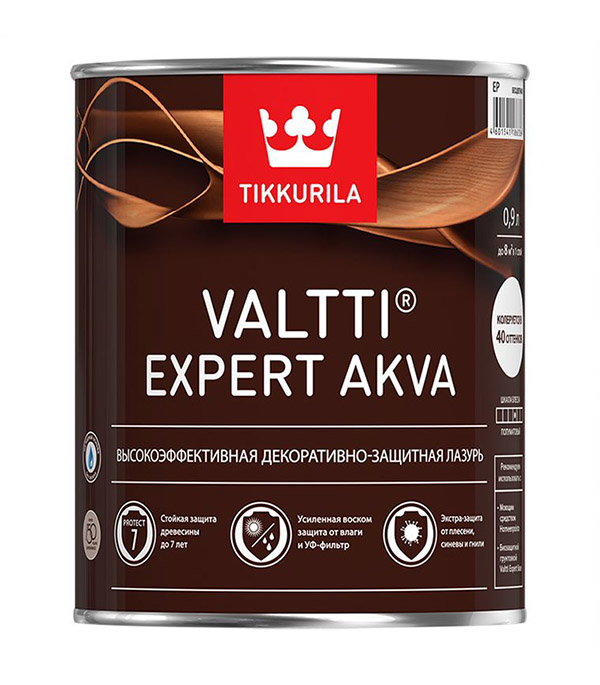 

Антисептик Tikkurila Valtti Expert Akva декоративный для дерева тик 0.9 л