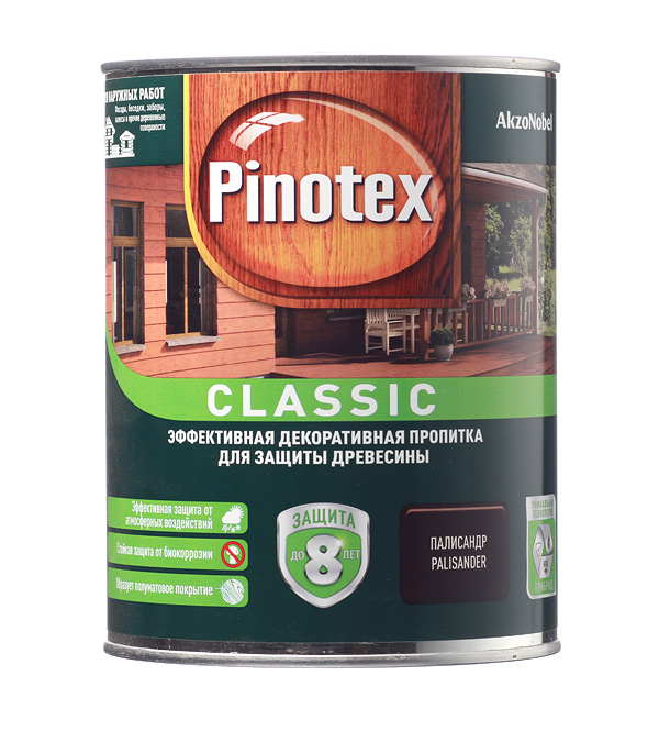 Купить Антисептик Pinotex Classic декоративный для дерева палисандр 1 л