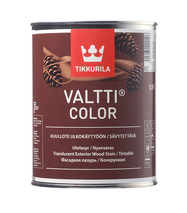 

Антисептик Tikkurila Valtti Color декоративный для дерева бесцветный 0.9 л