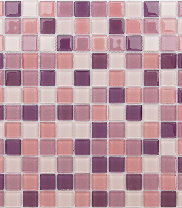 Мозаика стеклянная Caramelle Lavander фиолетово-розовая глянцевая 298х298х4 мм