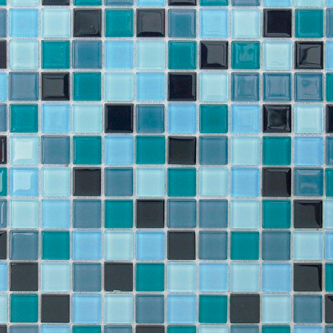 Мозаика стеклянная Caramelle Delphinium синяя глянцевая 298х298х4 мм
