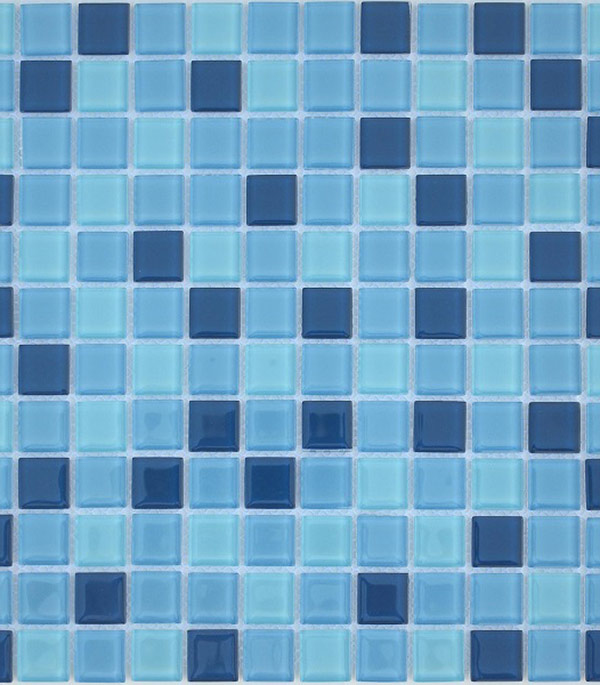 Мозаика стеклянная Caramelle Aristea светло-синяя глянцевая 298х298х4 мм
