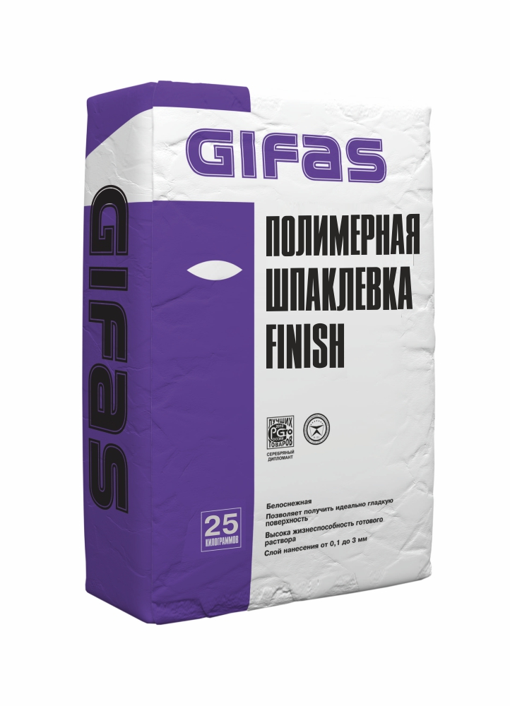 Купить Шпаклевка полимерная Gifas finish, 25кг 50шт/пал