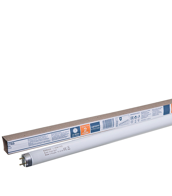 

Лампа люминесцентная Osram G13 6500К холодный свет 18 Вт 590 мм
