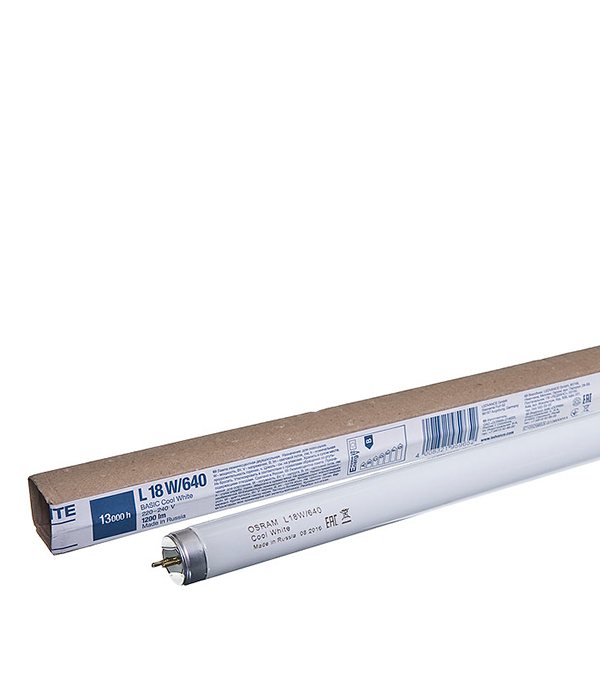 

Лампа люминесцентная Osram G13 4000К дневной свет 18 Вт 590 мм
