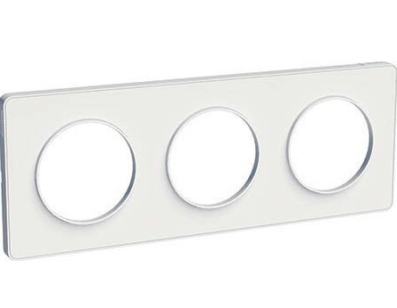 

Рамка тройная Schneider Electric Odace белая 85х227х10 мм, Белый